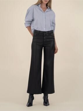 KUT FROM THE KLOTH 8 Meg Coated Fab Ab Wide Leg Jeans Leather Look Denim